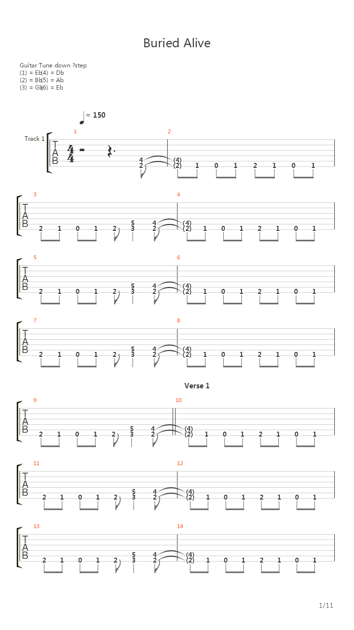 Buried Alive吉他谱