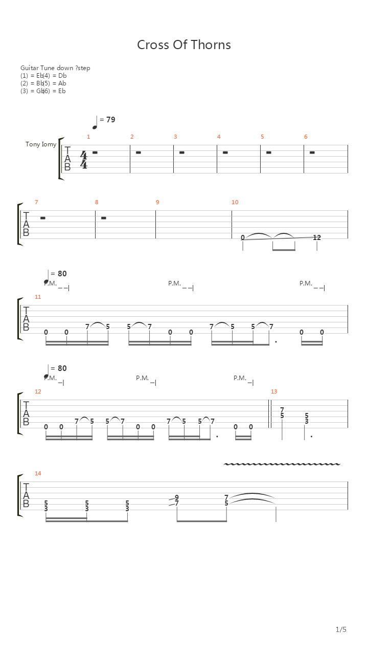 Cross Of Thorns吉他谱