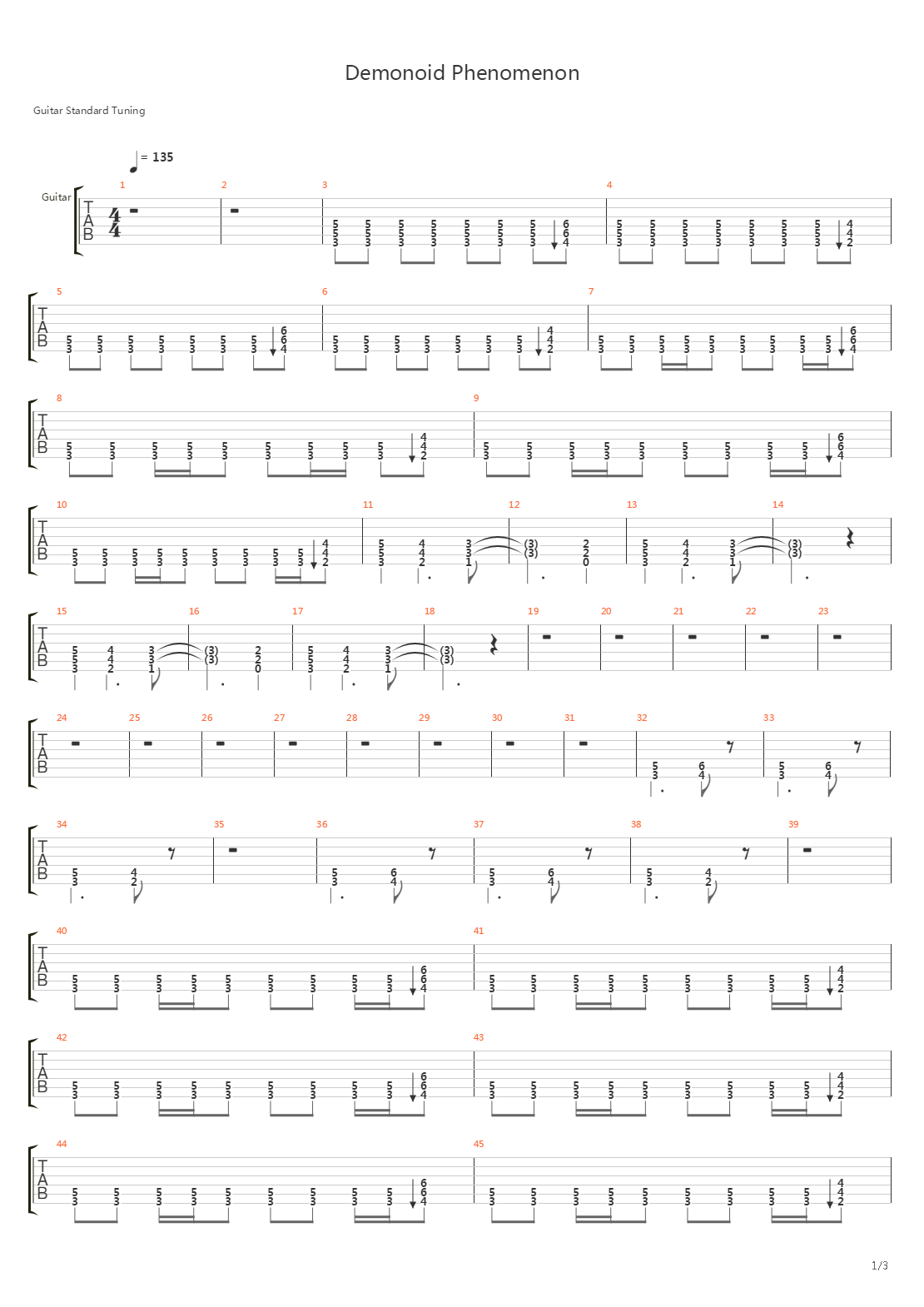 Demonoid Phenomenon吉他谱