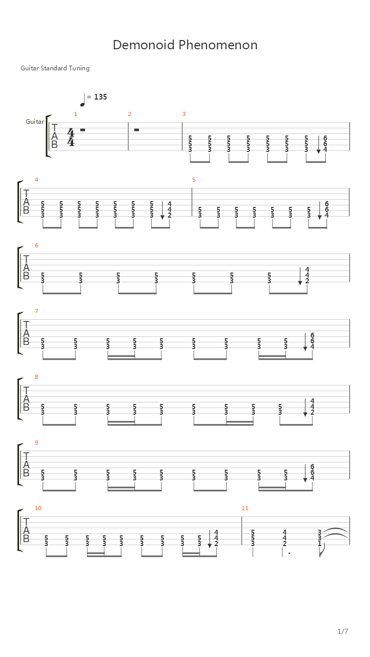 Demonoid Phenomenon吉他谱