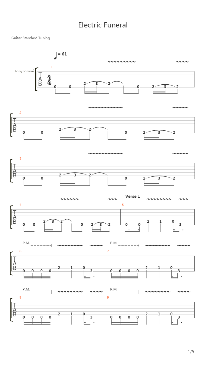 Electric Funeral吉他谱