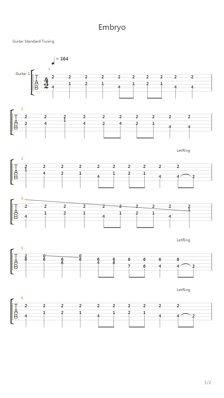 Embryo吉他谱