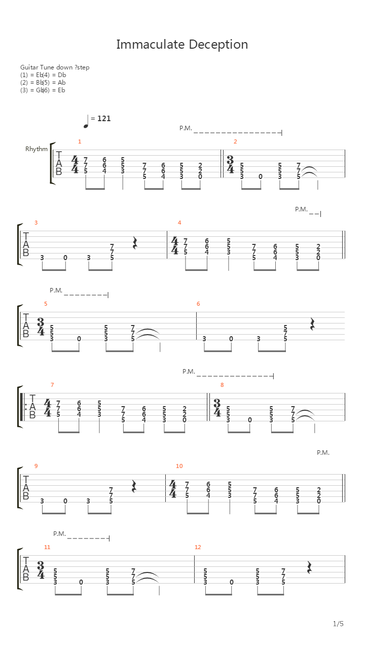 Immaculate Deception吉他谱
