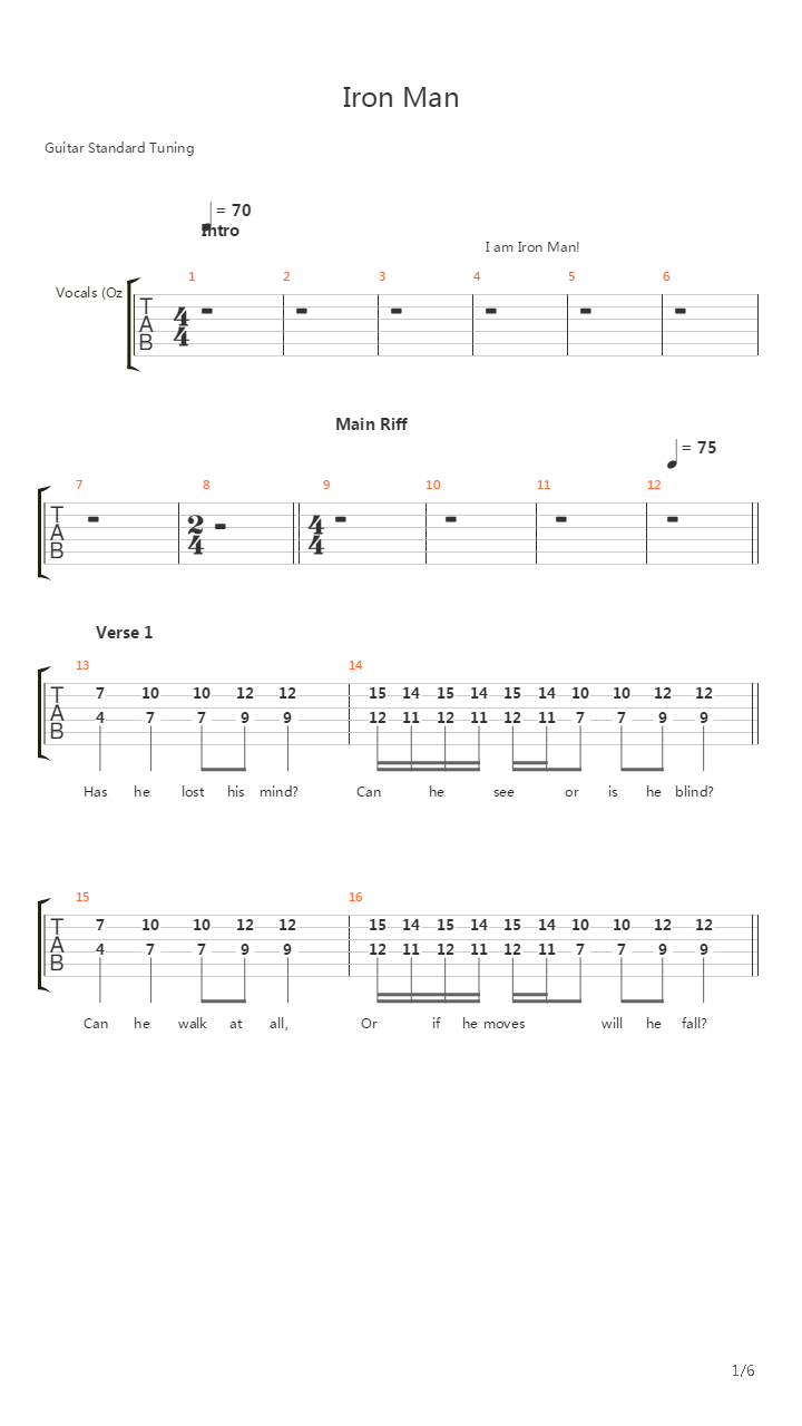 Iron Man (11)吉他谱