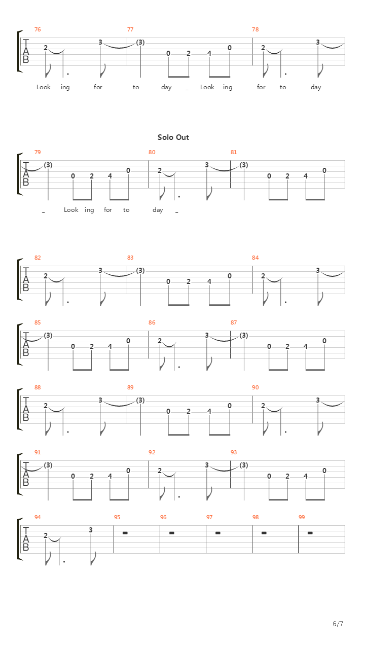Looking For Today吉他谱