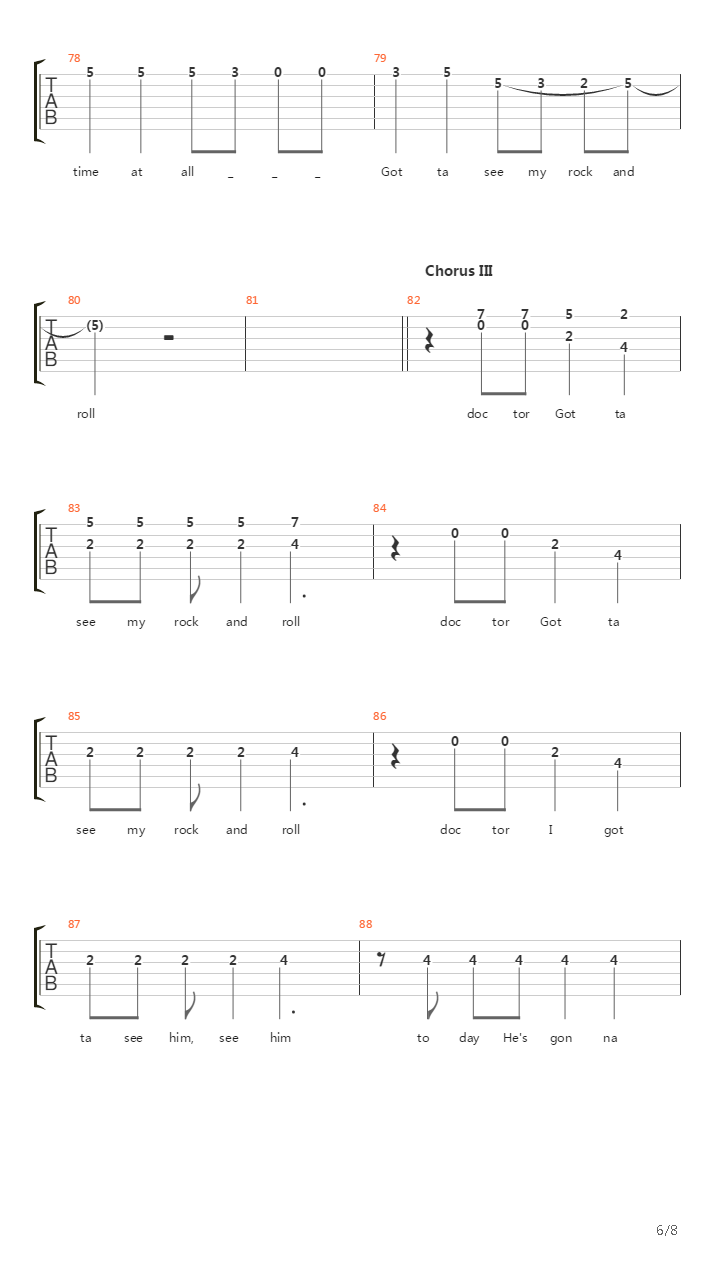 Rock N Roll Doctor吉他谱