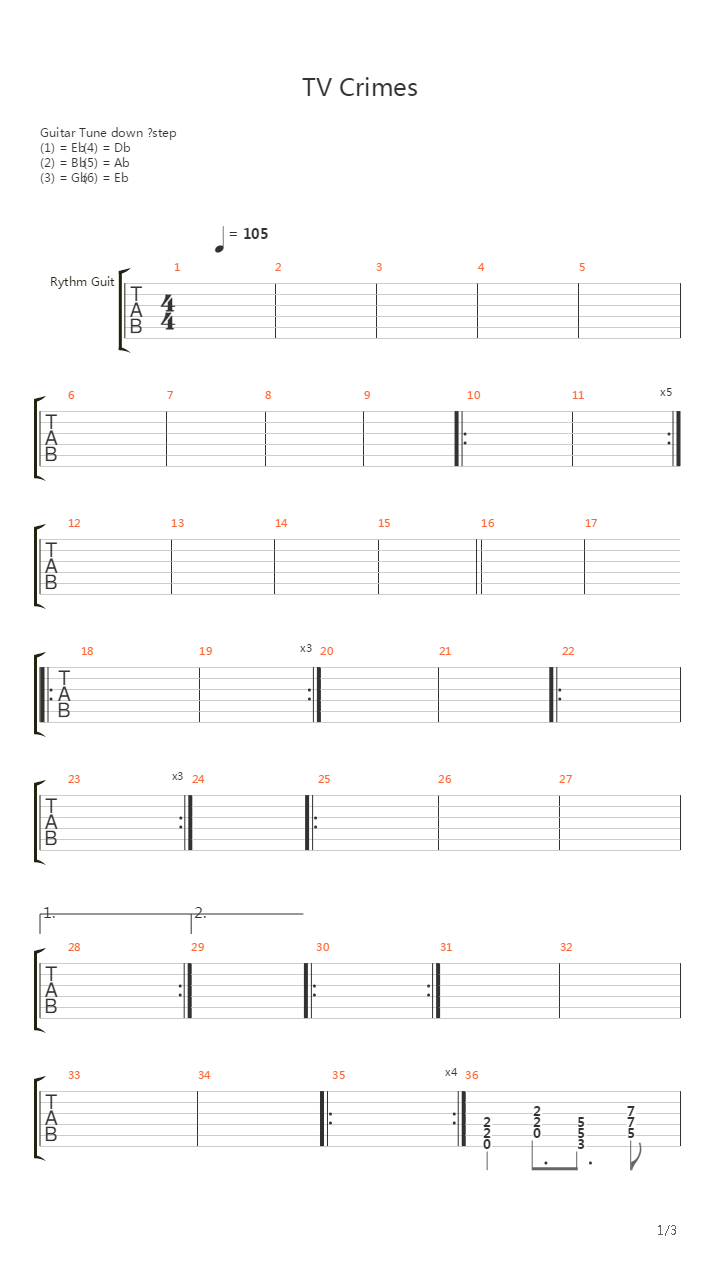 Tv Crimes吉他谱