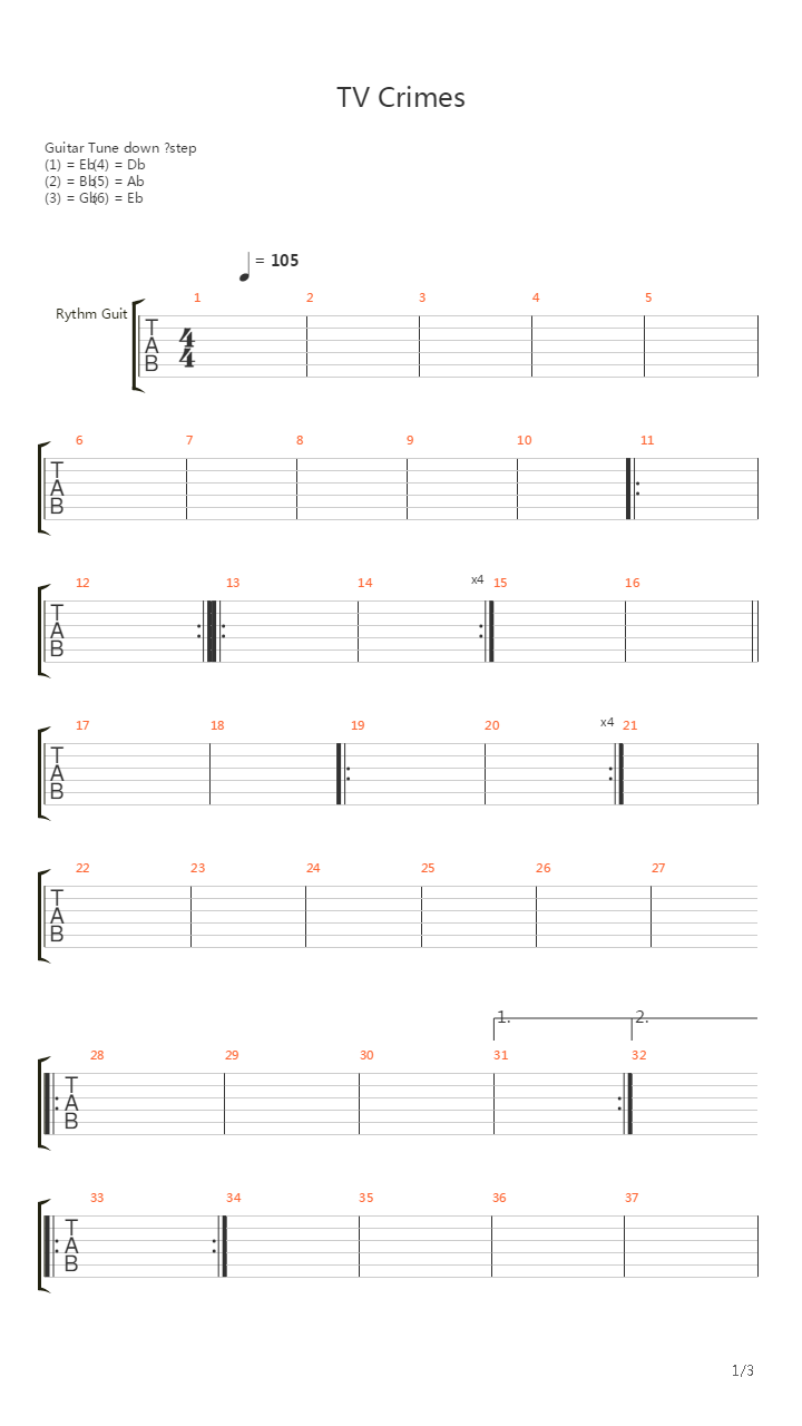 Tv Crimes吉他谱
