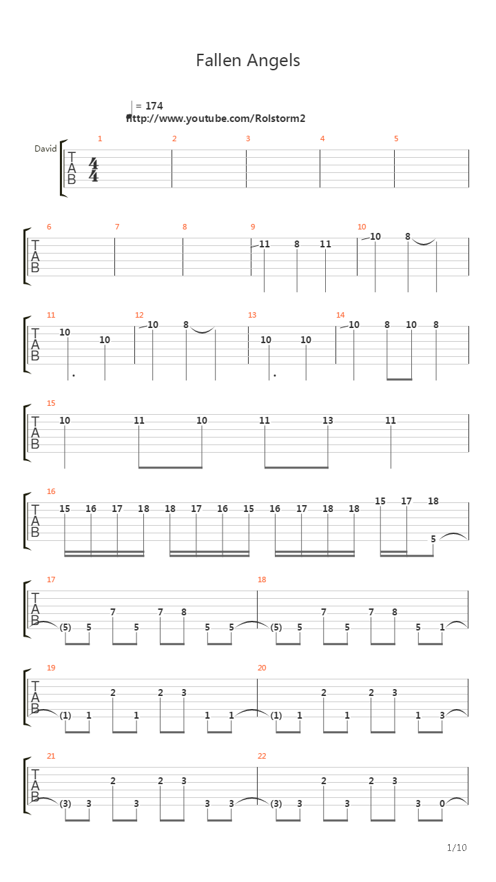Fallen Angels吉他谱