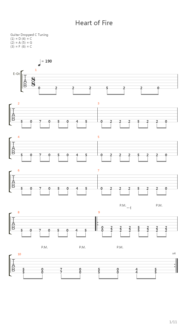 Heart Of Fire (Solo Guitar)吉他谱