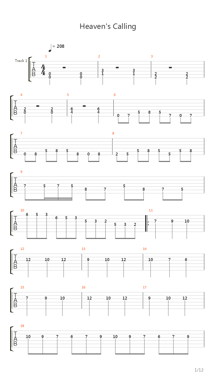 Heavens Calling吉他谱
