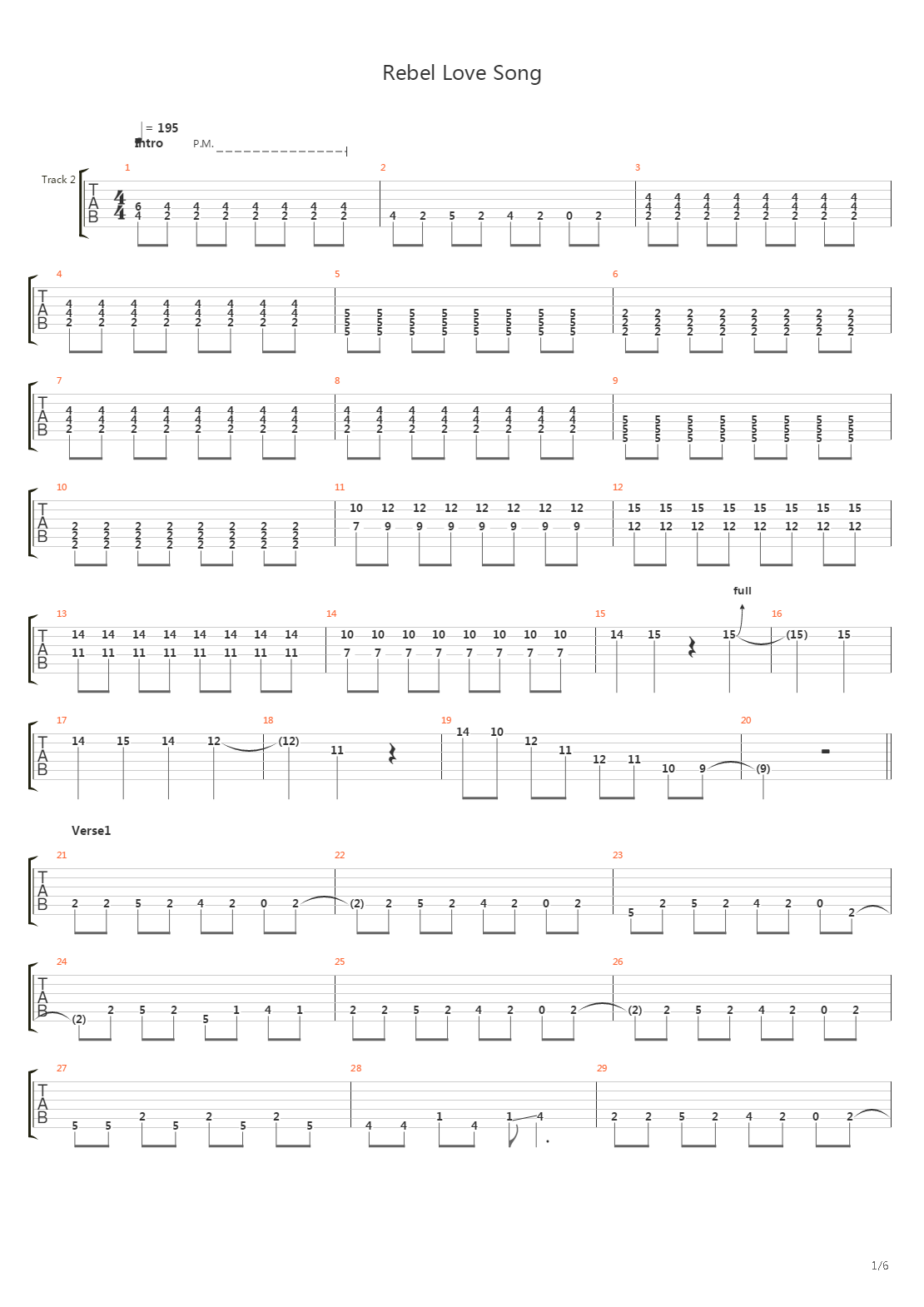 Rebel Love Song吉他谱