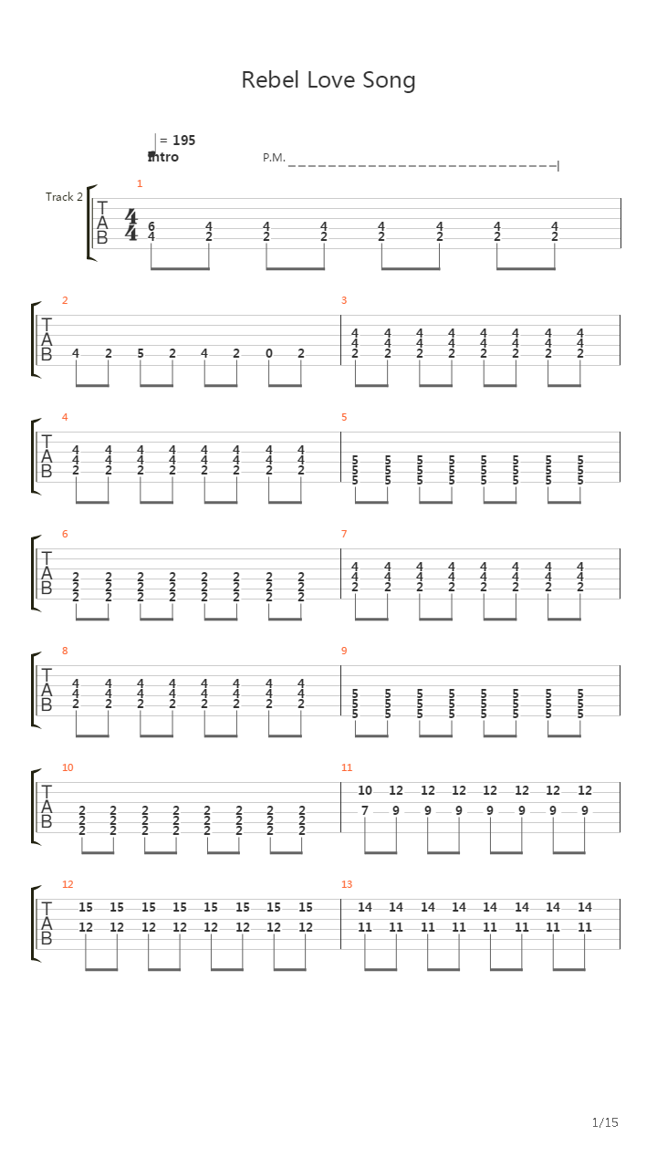 Rebel Love Song吉他谱