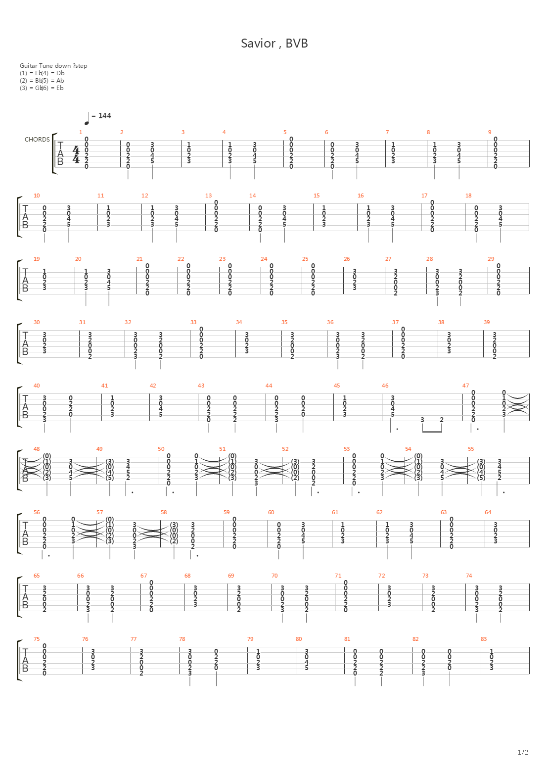 Savior吉他谱