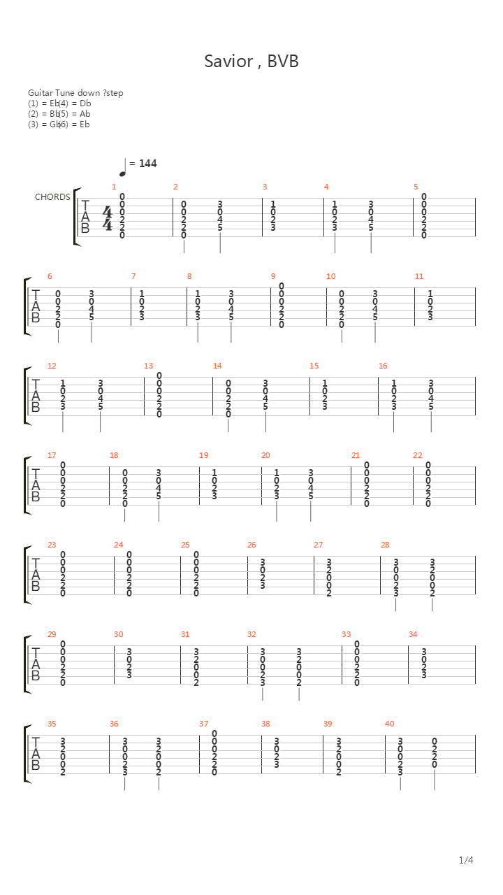 Savior吉他谱