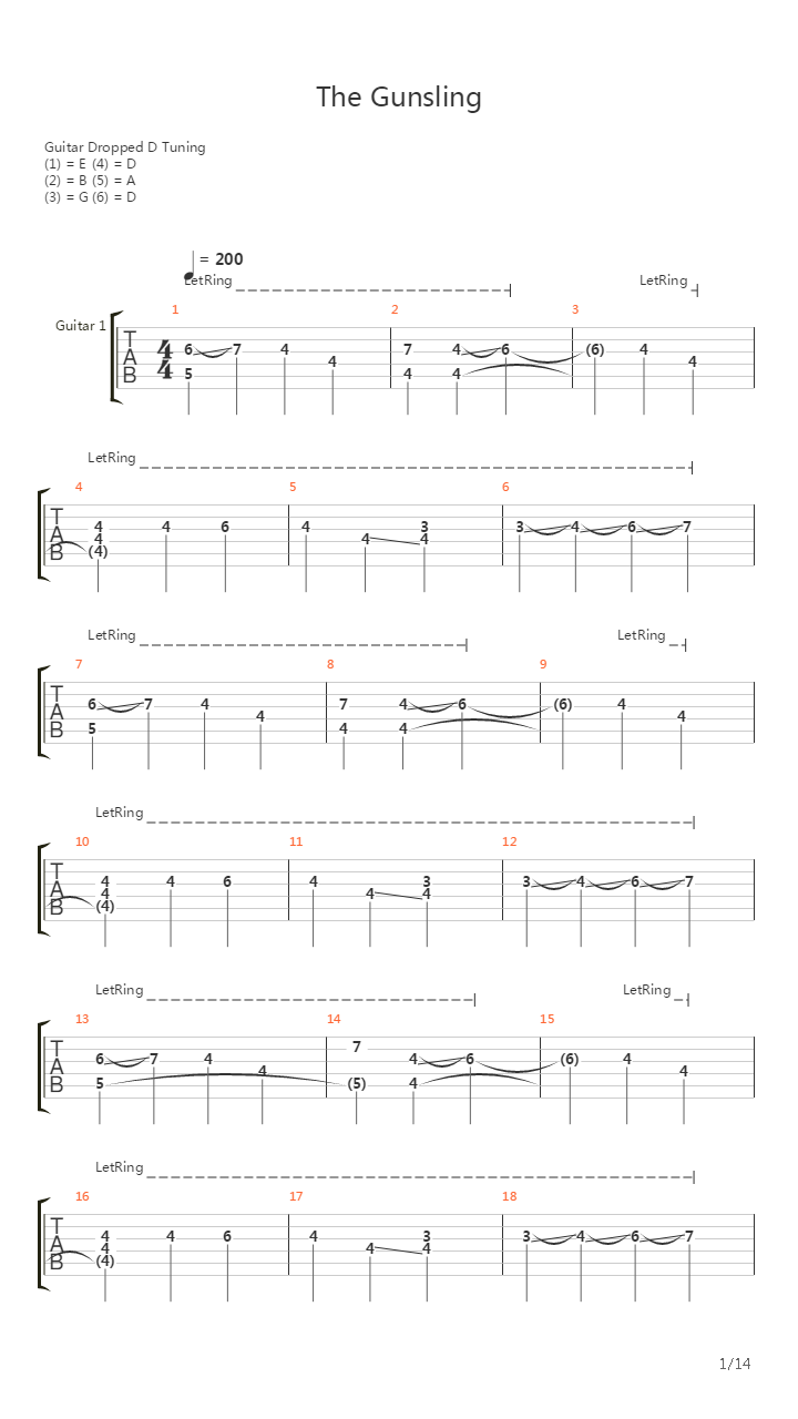The Gunsling吉他谱