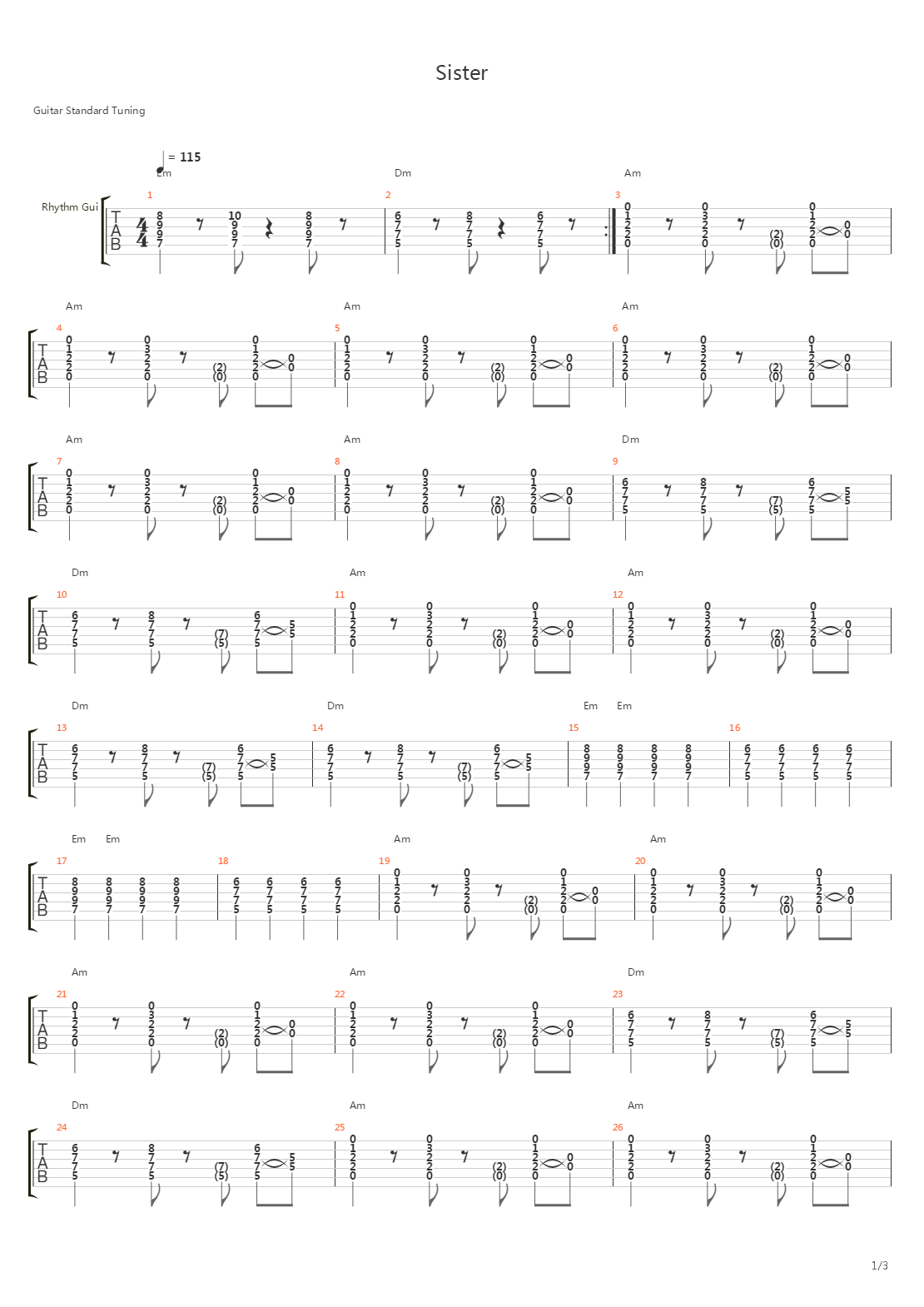 Sister吉他谱