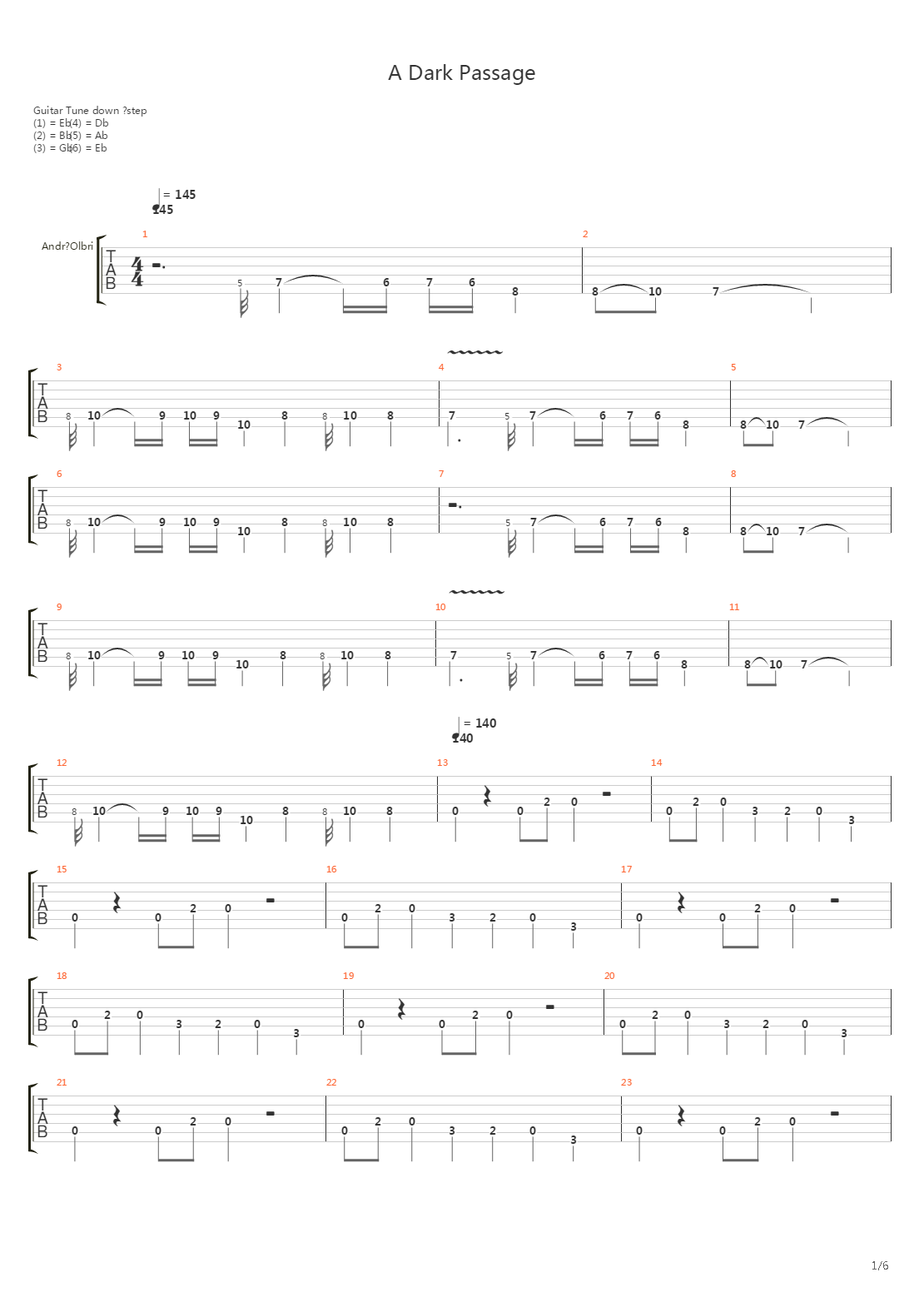 A Dark Passage吉他谱