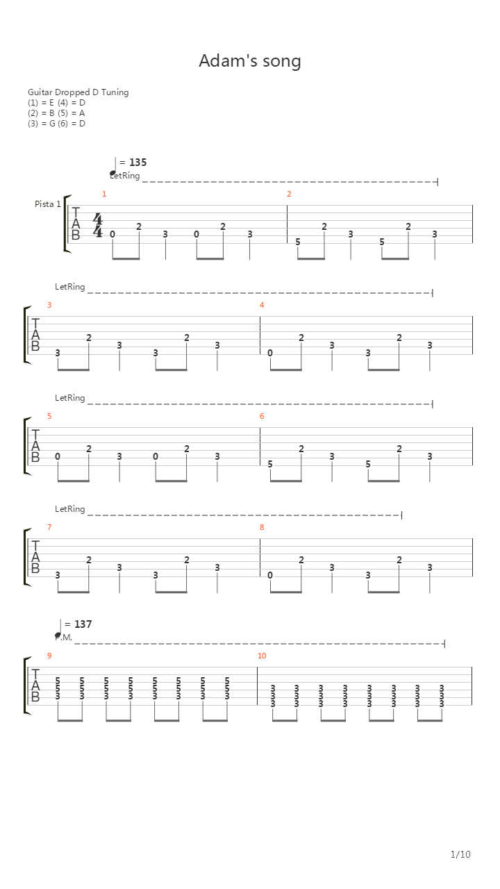 Adams Song吉他谱