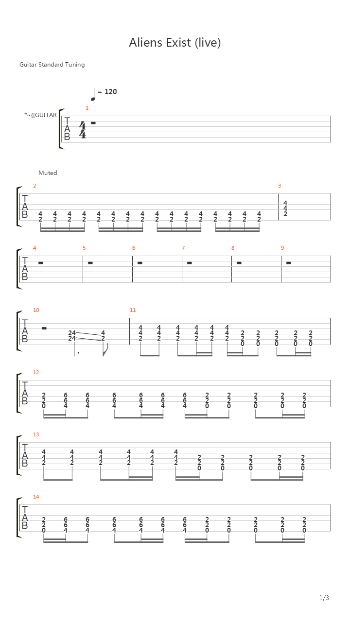Aliens Exist吉他谱
