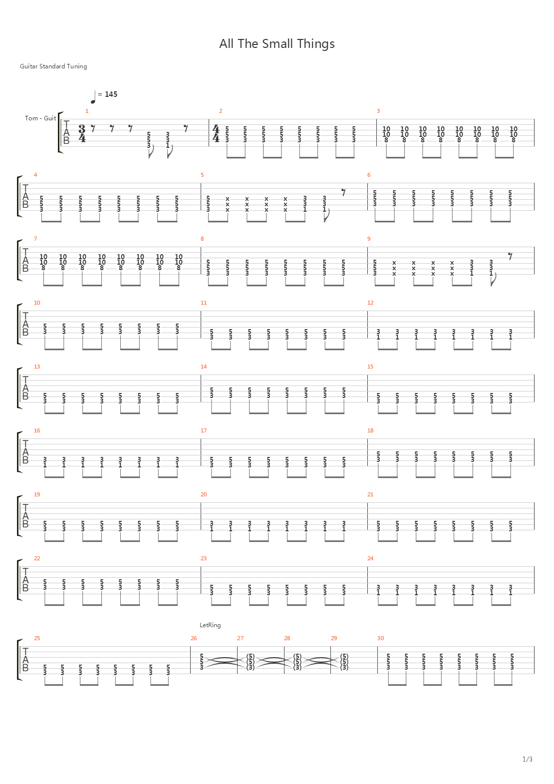 All The Small Things吉他谱