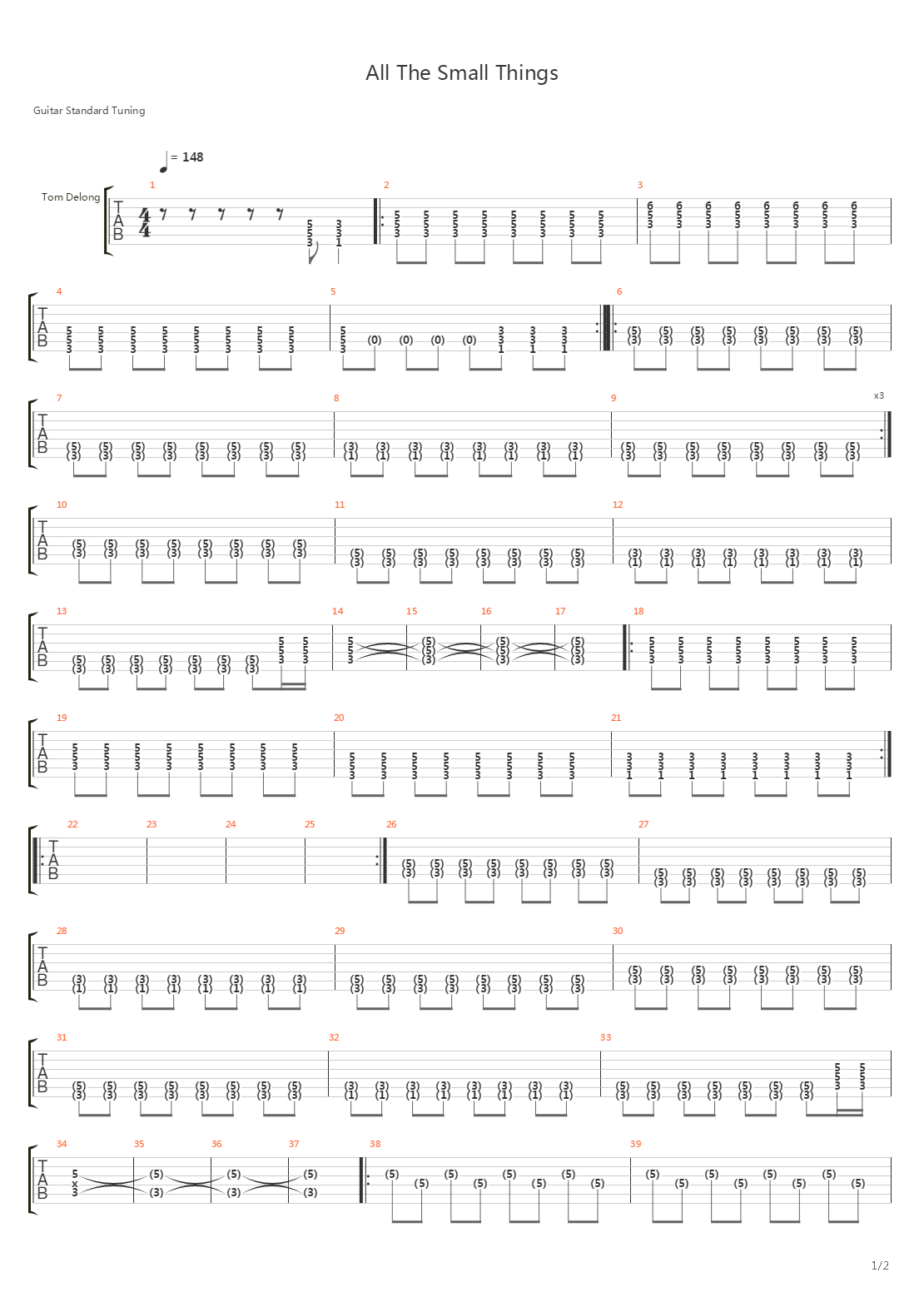 All the Small Things吉他谱