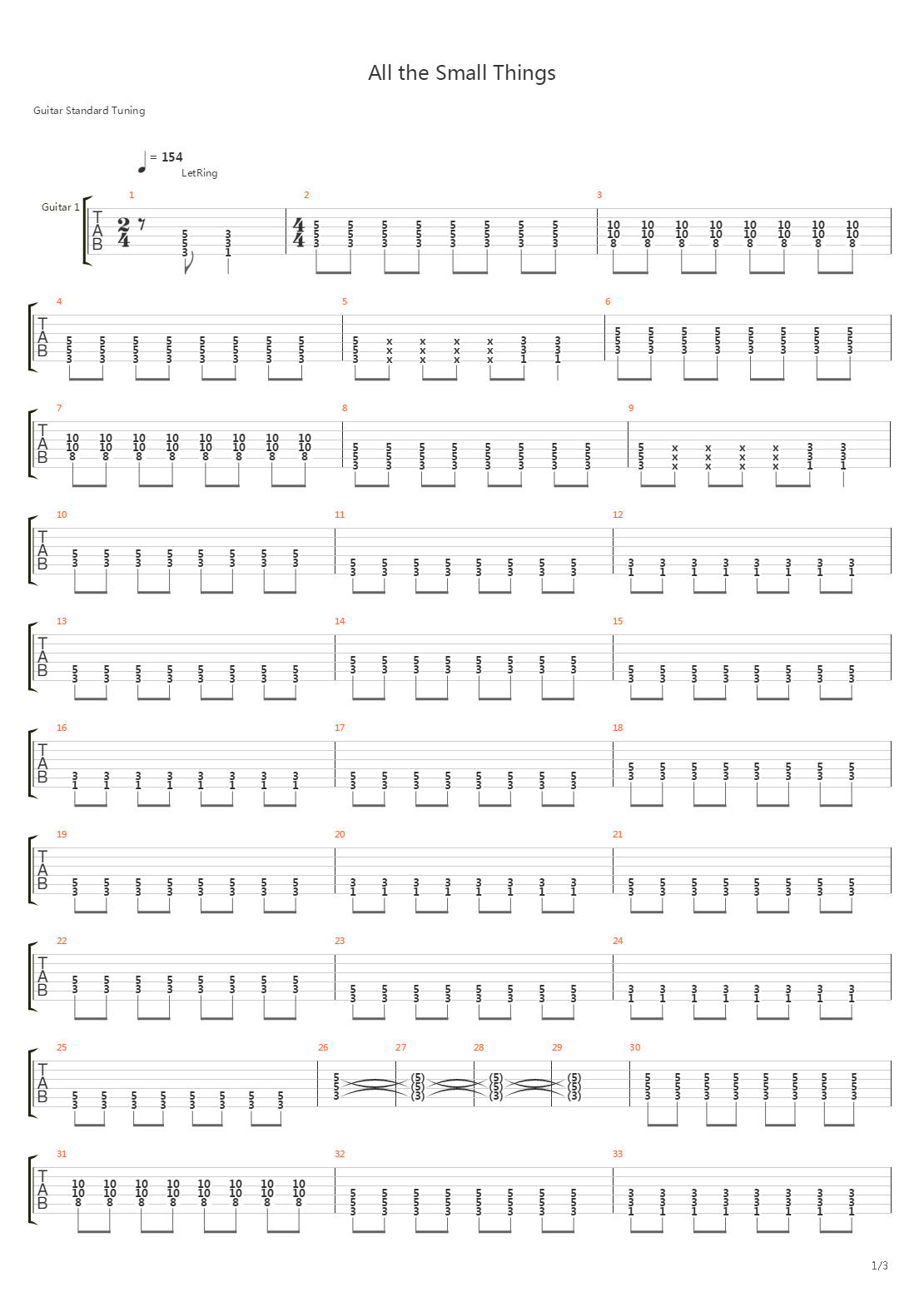 All the small thing (CORRECT)吉他谱
