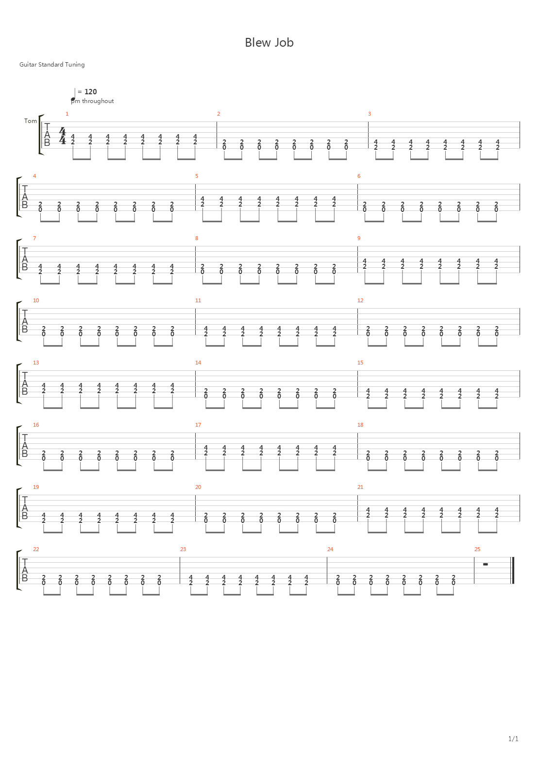 Blew Job吉他谱