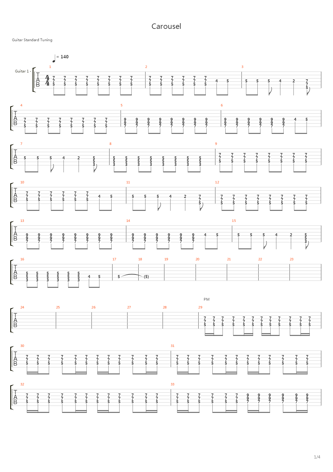 Carousel吉他谱