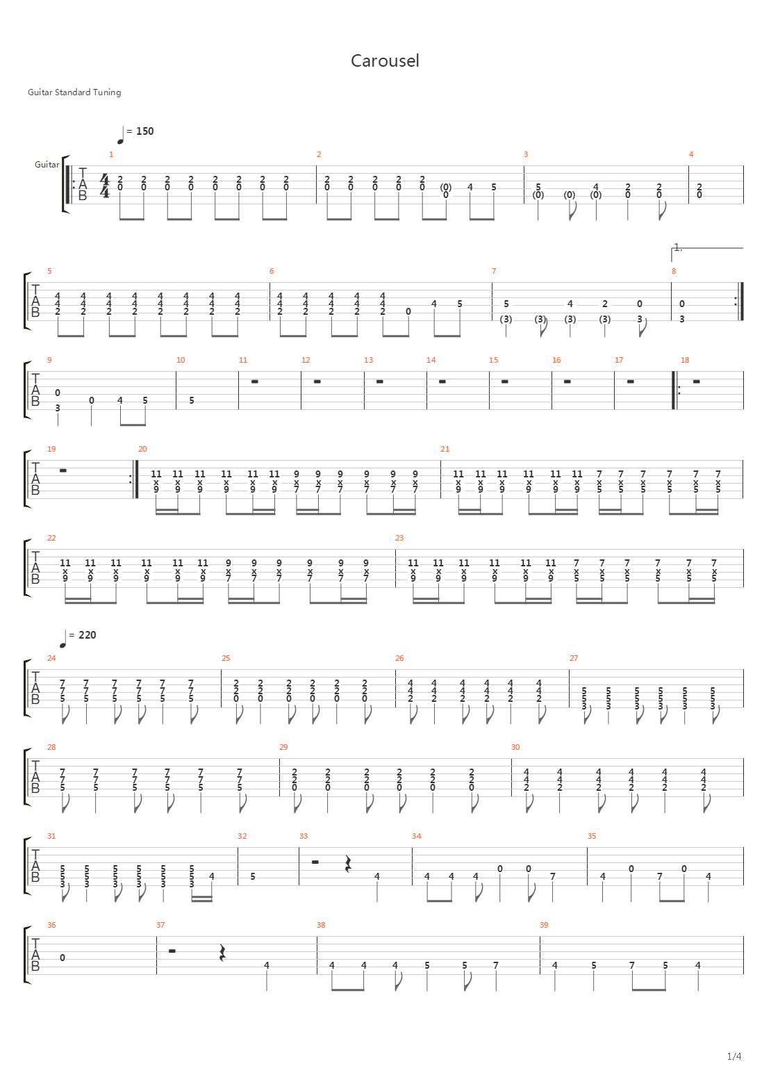 Carousel吉他谱