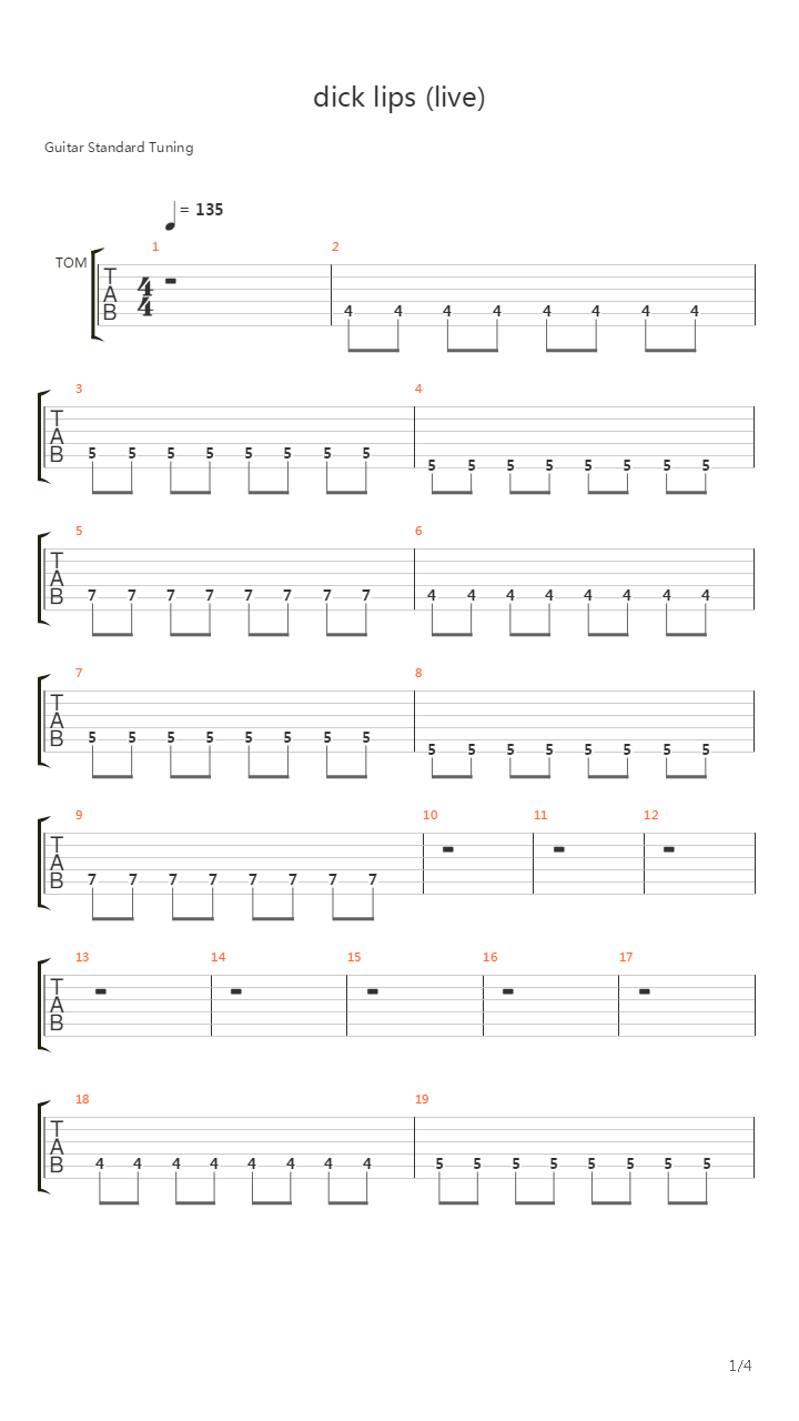 Dick Lips吉他谱