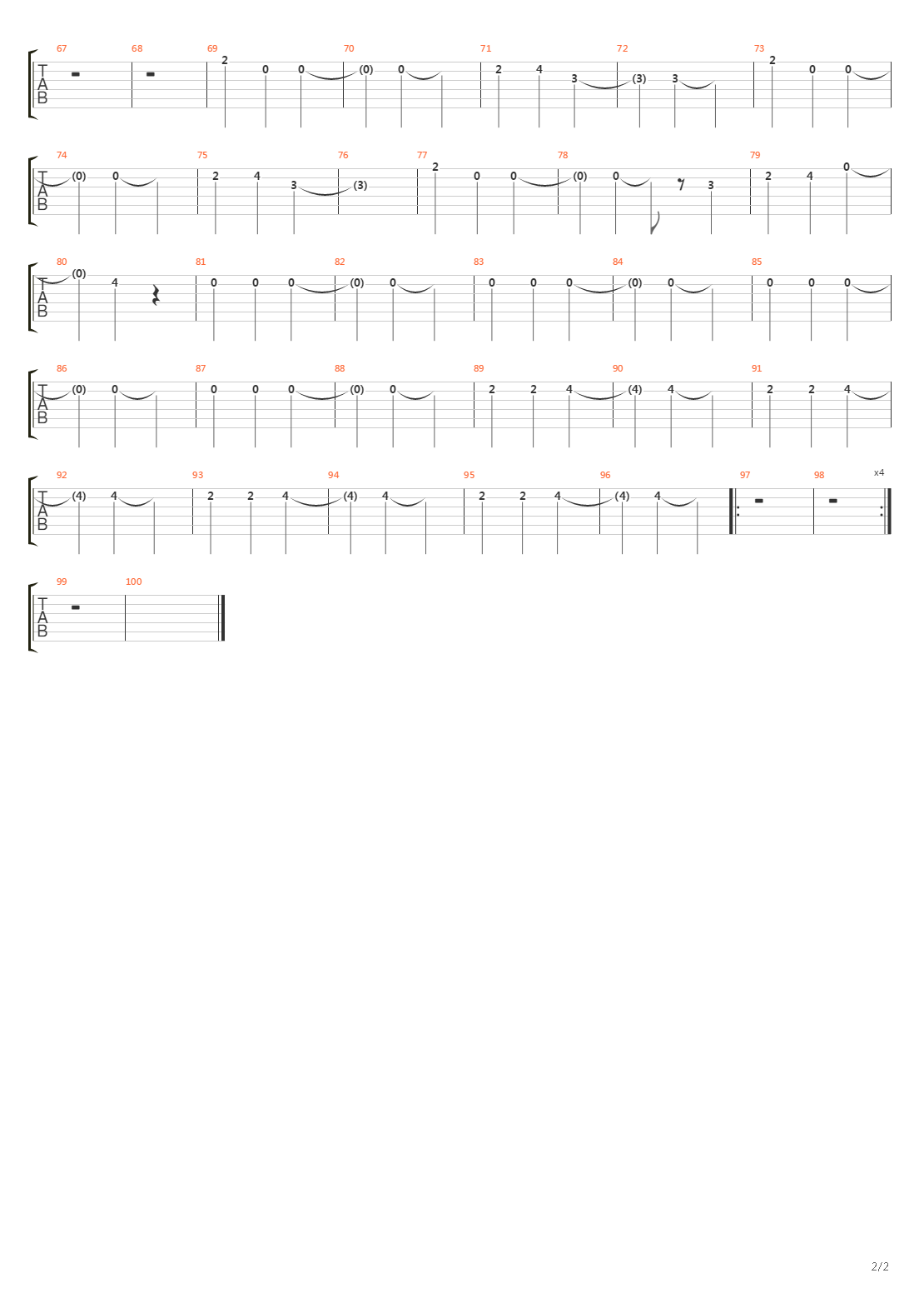 Down吉他谱