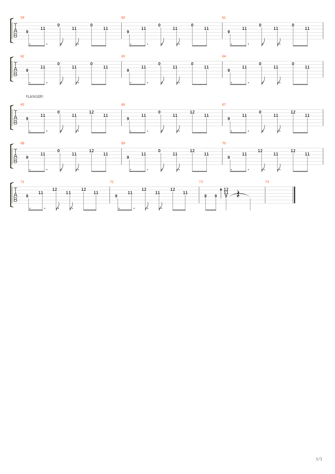 Down吉他谱