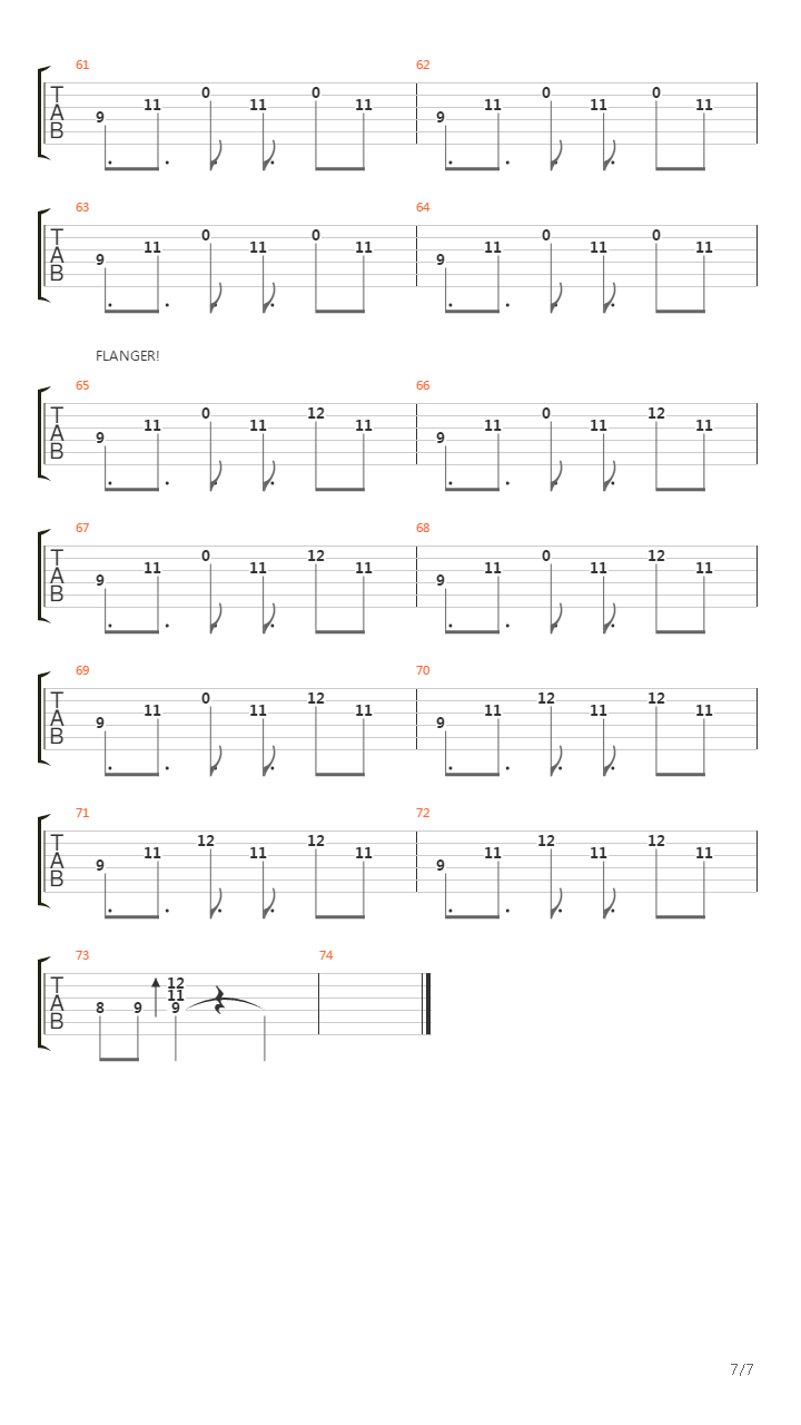 Down吉他谱