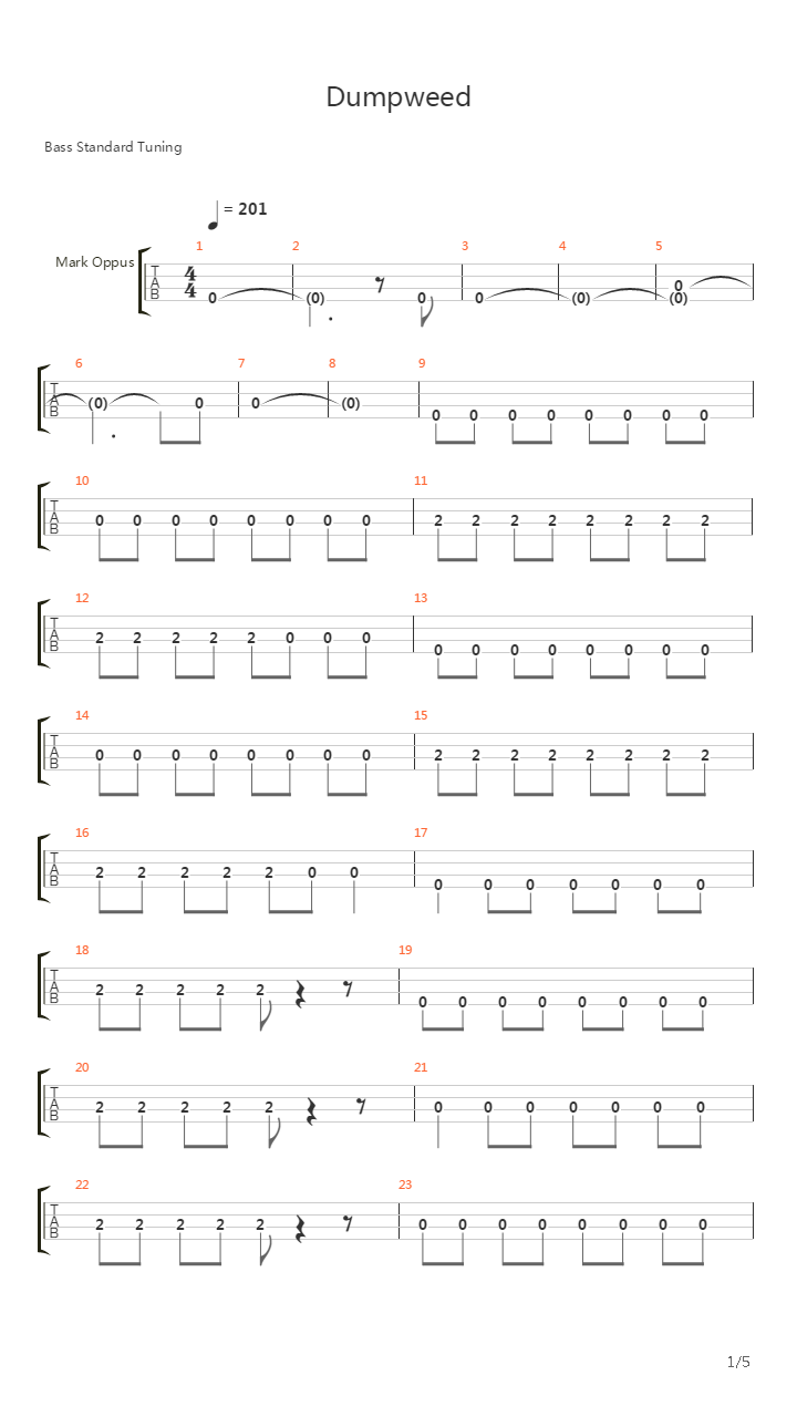 Dumpweed吉他谱