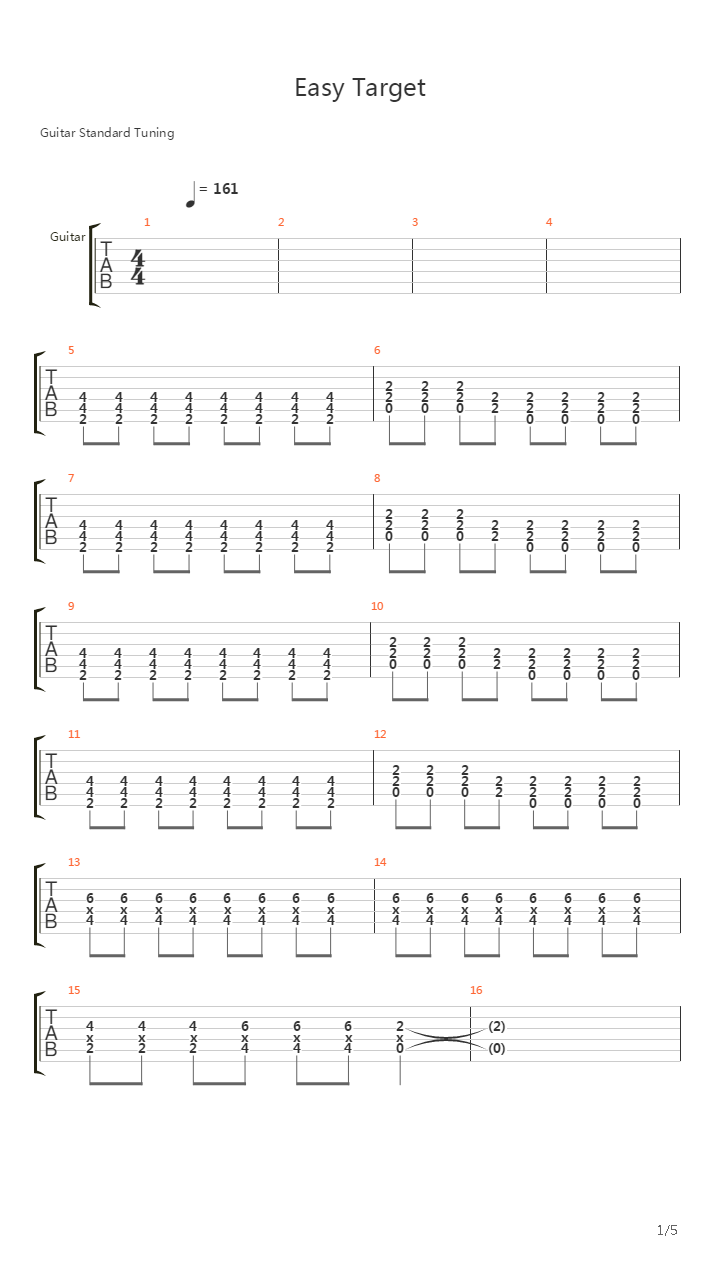 Easy Target吉他谱