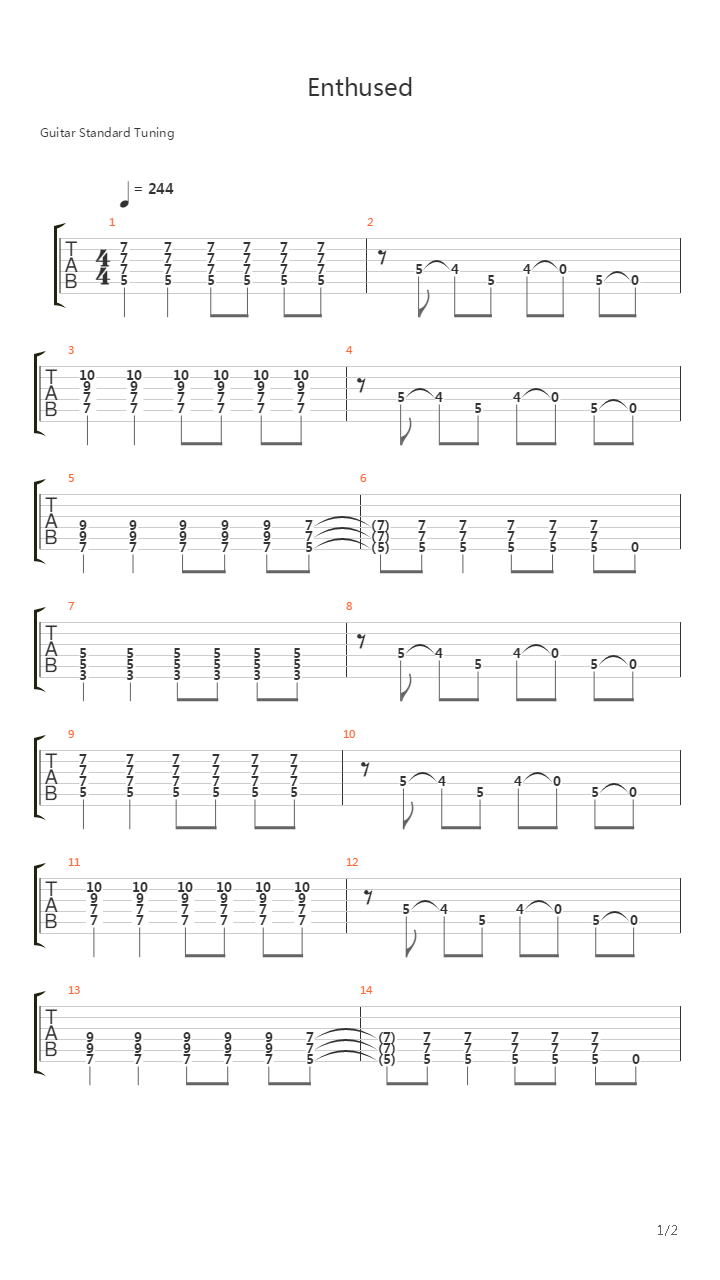 Enthused吉他谱