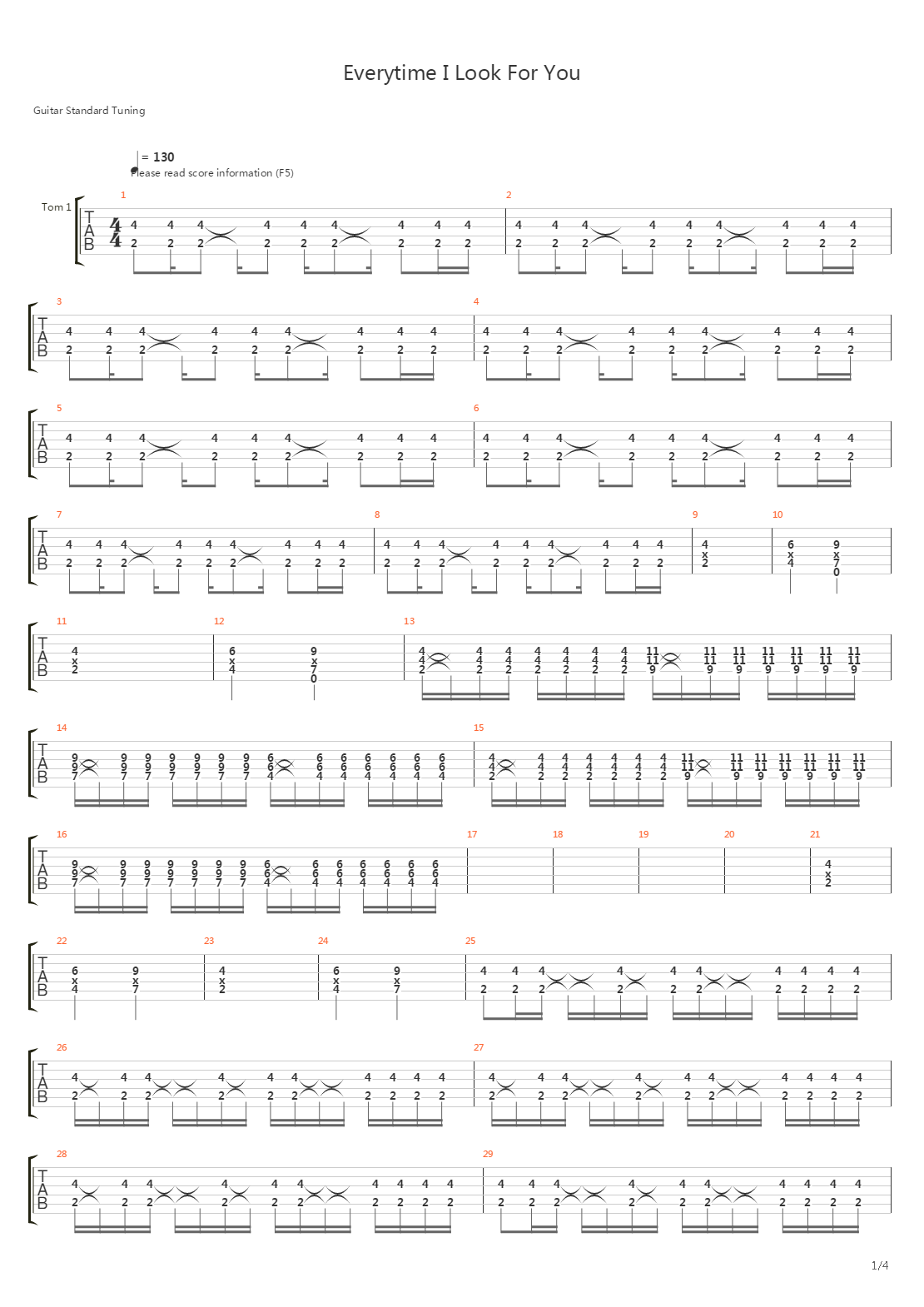 Everytime I Look For You吉他谱