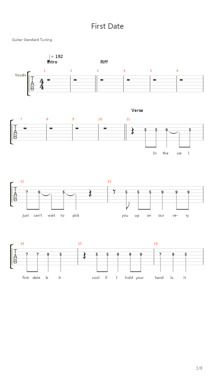 First Date (15)吉他谱