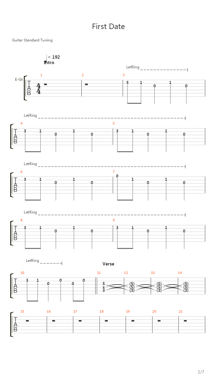 First Date (16)吉他谱