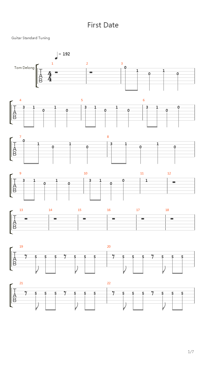 First Date吉他谱