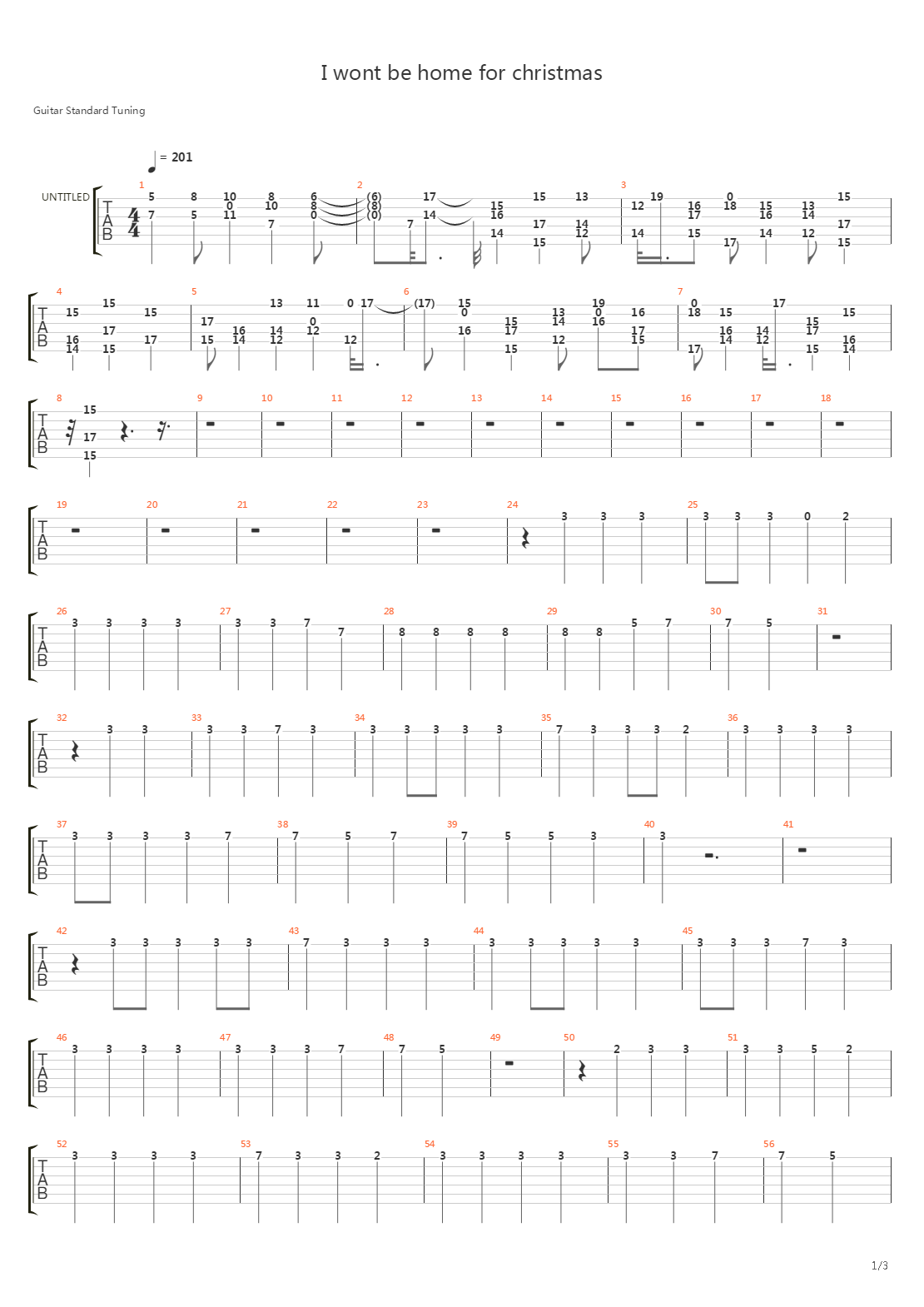 I wont be home for christmas(other version)吉他谱