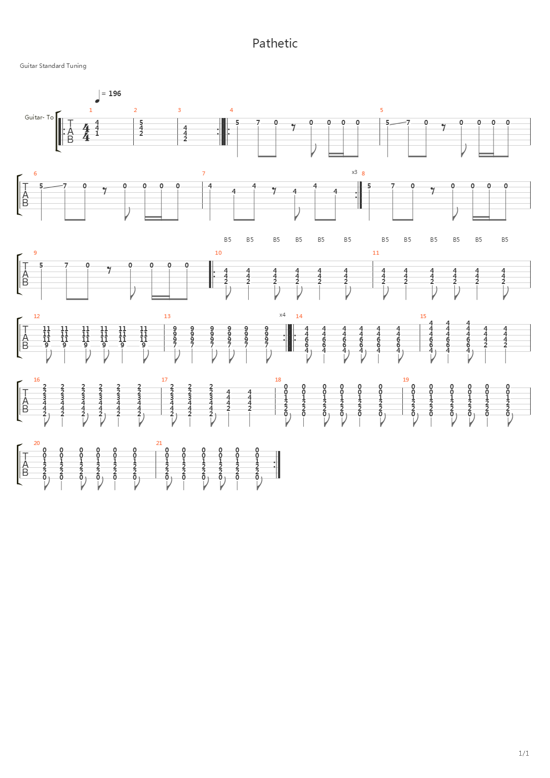 Pathetic吉他谱