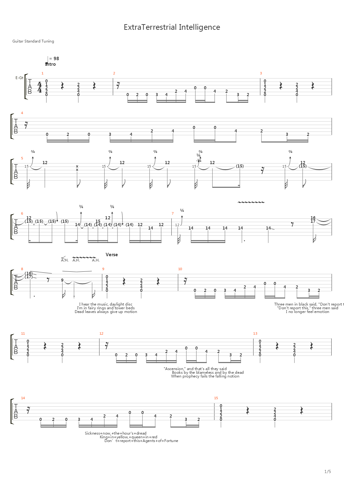E.T.I. (Extra Terrestrial Intelligence)吉他谱