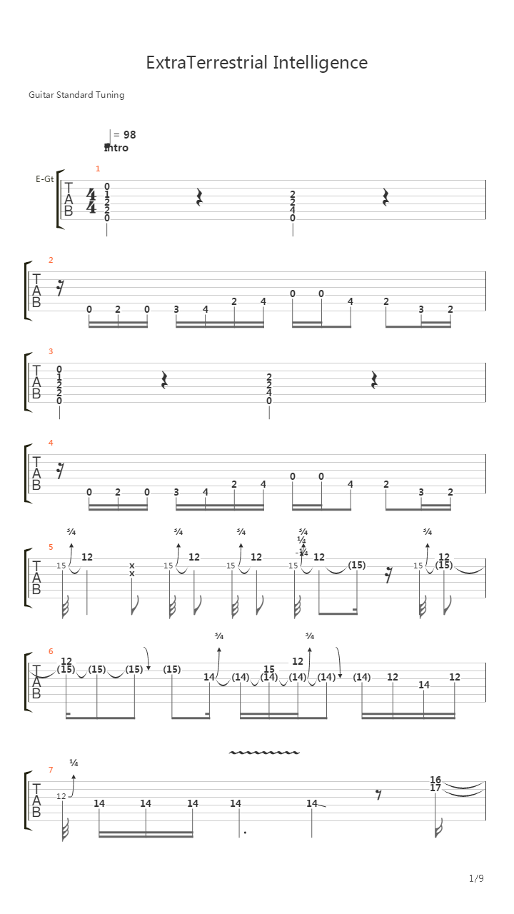 E.T.I. (Extra Terrestrial Intelligence)吉他谱