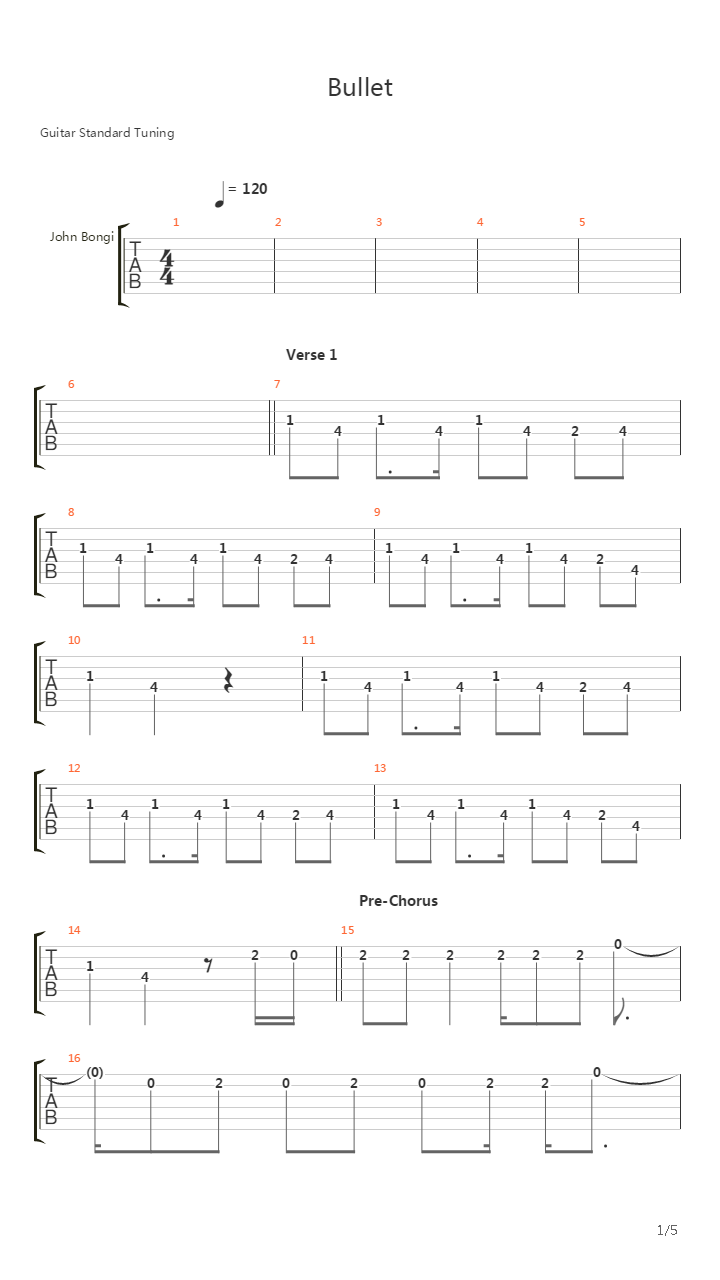 Bullet吉他谱