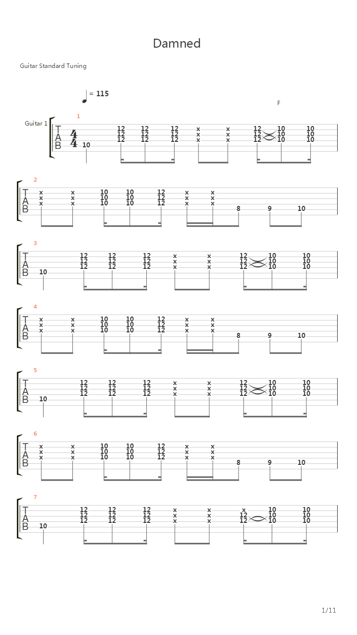 Damned吉他谱