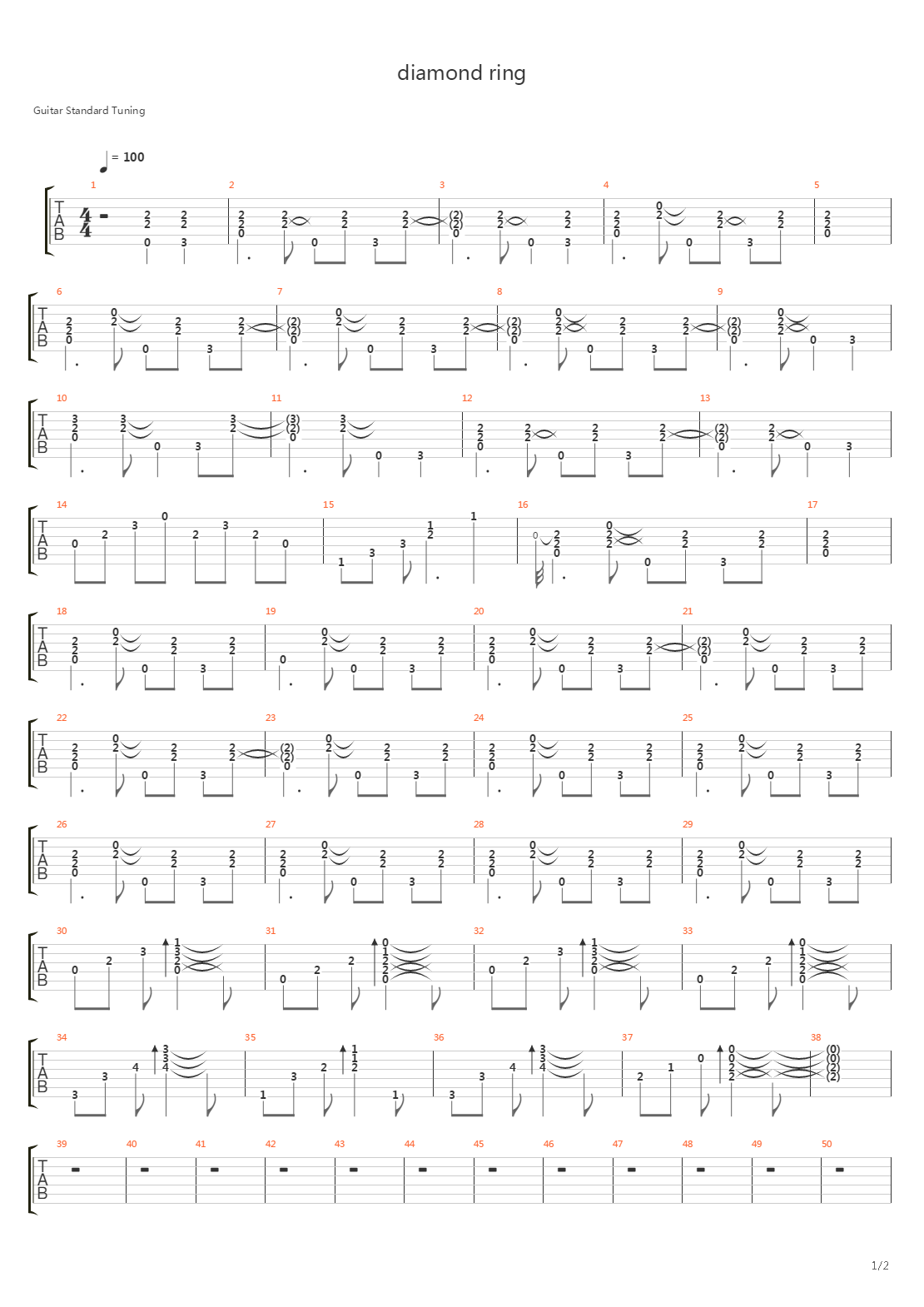 Diamond Ring吉他谱