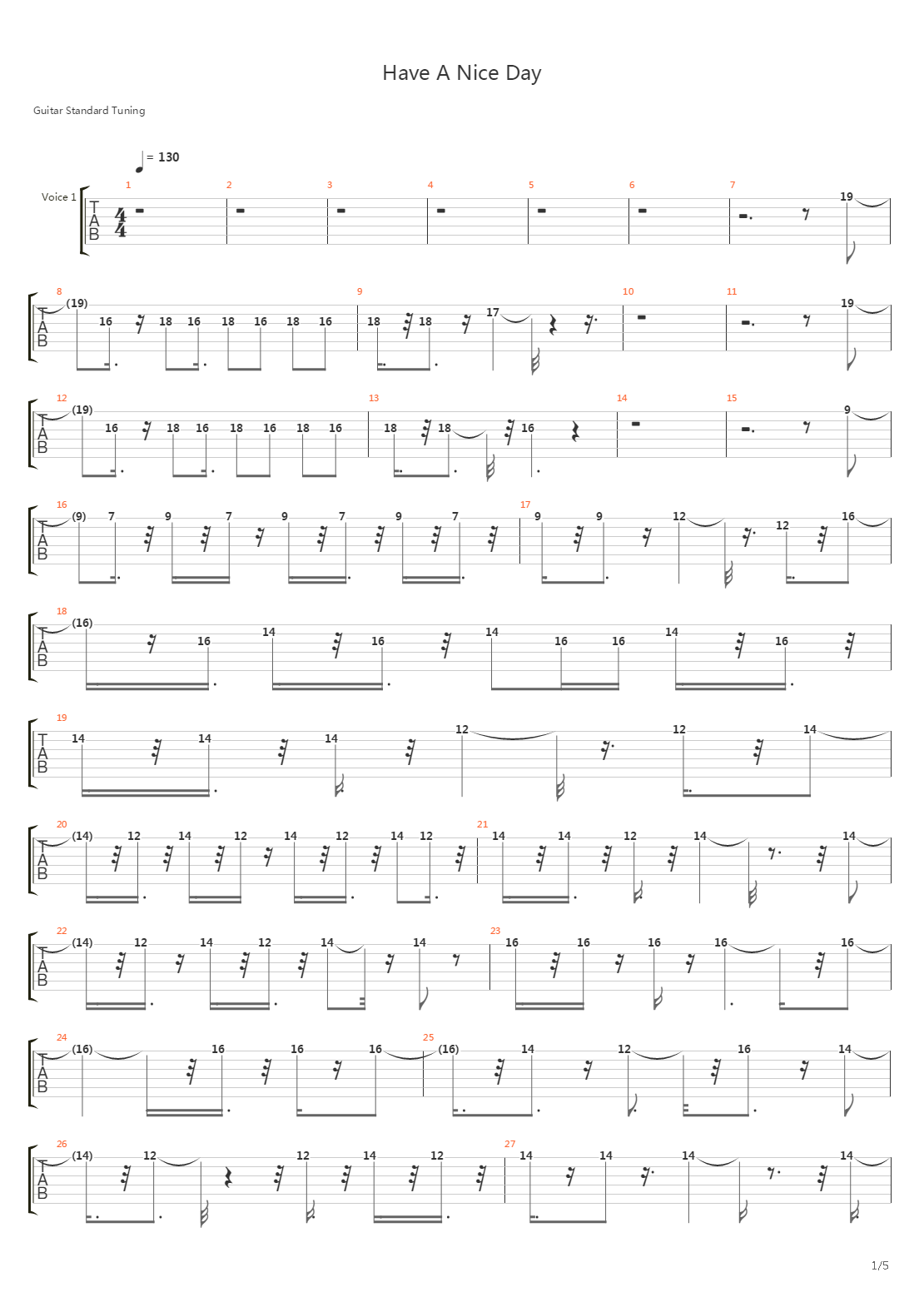 Have A Nice Day吉他谱