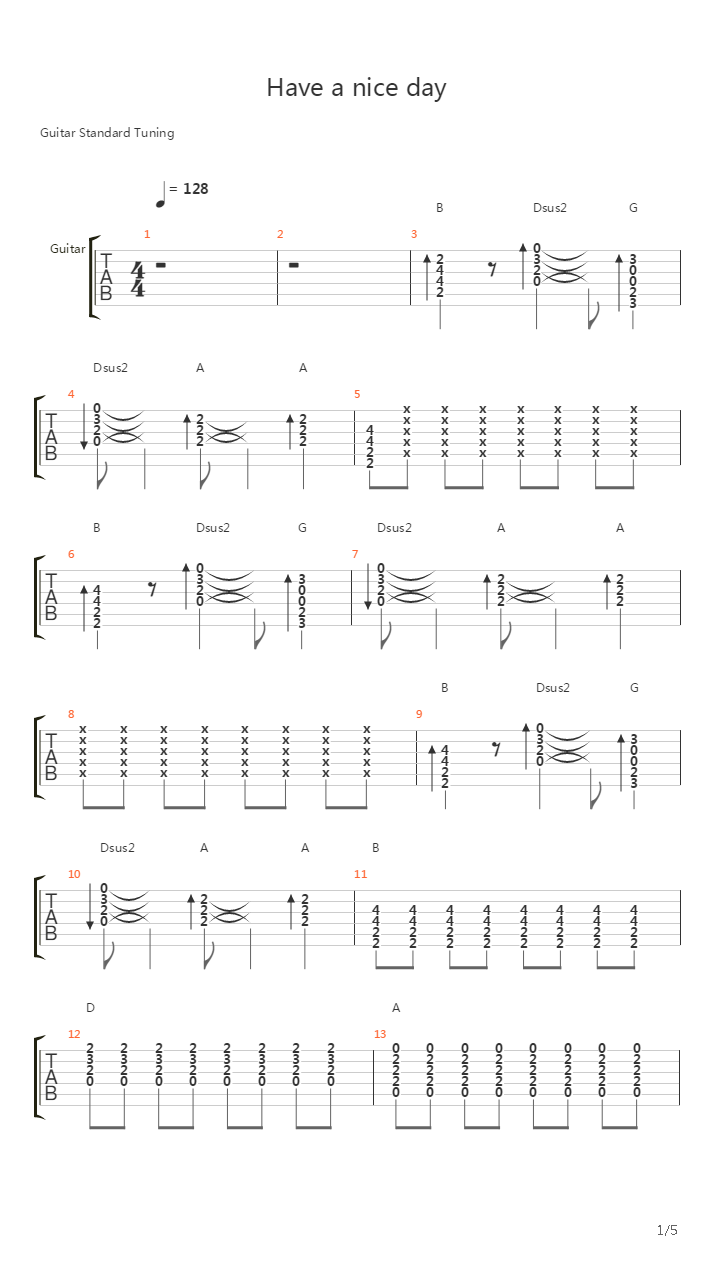 Have A Nice Day吉他谱